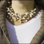 Cultured Pearls on Leather Rope